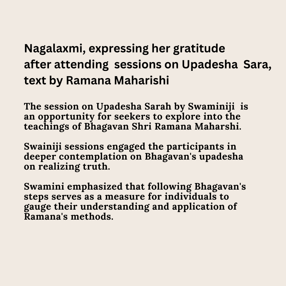 feedback on Upadesha Sara by Nagalaxmi